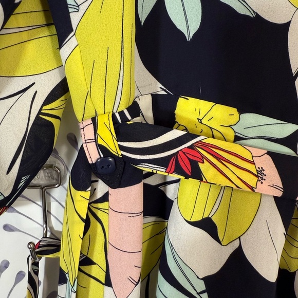 Maison Jules Yellow and Pink Wrap Tie Front Romper - Picture 7 of 8